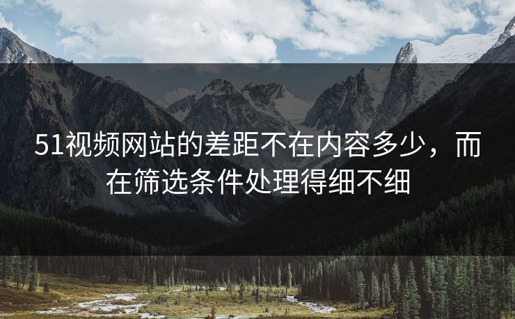 51视频网站的差距不在内容多少，而在筛选条件处理得细不细