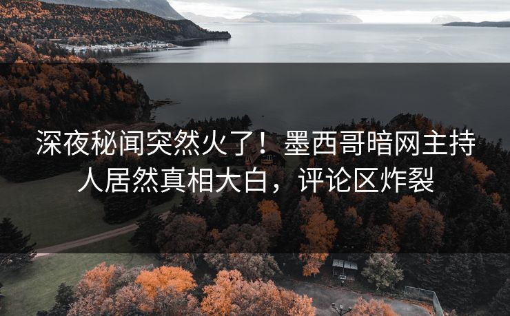 深夜秘闻突然火了！墨西哥暗网主持人居然真相大白，评论区炸裂